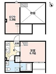 メルサンディ 1Kの間取図画像