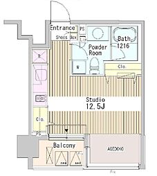 アーバンキューブ九段南 ワンルームの間取図画像