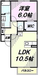 ボヌール 1LDKの間取図画像