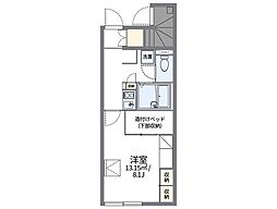 レオパレスヴィラポワール 1階1Kの間取り