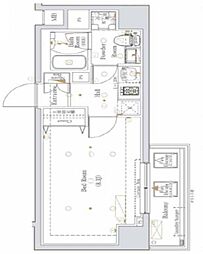 ザ・ログ日本橋 9階1Kの間取り