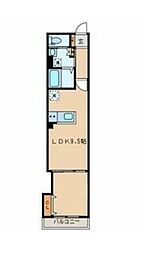 フィカーサ　いちょうの木 2階1LDKの間取り