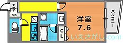 CITY SPIRE神戸元町I 7階1Kの間取り