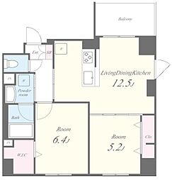 サントゥール駒込 3階2LDKの間取り