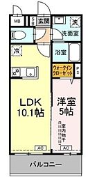 都営浅草線 西馬込駅 徒歩4分の賃貸マンション 2階1LDKの間取り
