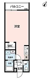 ヒルズ豊田 2階ワンルームの間取り