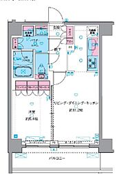 ジェノヴィア南千住6スカイガーデン 1LDKの間取図画像