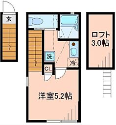 バーミープレイス新小岩 2階1Kの間取り