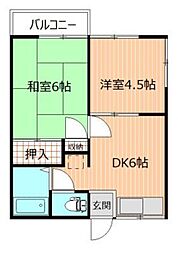 ハイツエフワイ 2DKの間取図画像