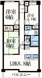 ドラゴンマンション多摩センター壱番館 1階3LDKの間取り