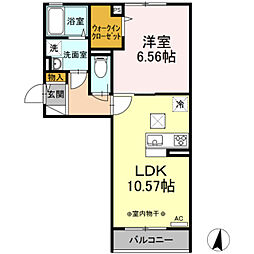 オランジュ 1LDKの間取図画像