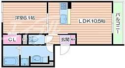 JR片町線(学研都市線) 鴫野駅 徒歩7分の賃貸マンション 3階1LDKの間取り
