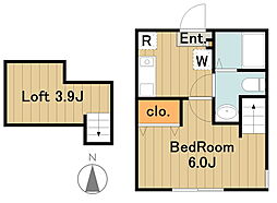フォレスタ橋本 1階1Kの間取り