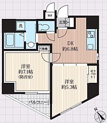 ラシクラス麹町 10階2DKの間取り