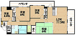 ソルプラーサ堺1番館 4LDKの間取図画像