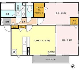 メゾン・ルアー 2LDKの間取図画像