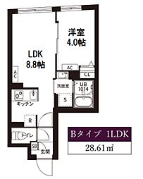 レピュア旗の台レジデンス 1LDKの間取図画像