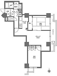 文京グリーンコートビュータワー本駒込B棟 2LDKの間取図画像