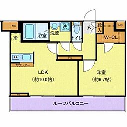 ジェノヴィア桜上水スカイガーデン 5階1LDKの間取り