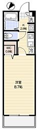 ブランノワール 1Kの間取図画像