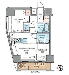 ラグゼナ北千住II 3階2LDKの間取り