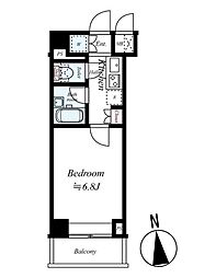 京急本線 梅屋敷駅 徒歩4分の賃貸マンション 5階1Kの間取り