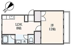 サニーハイツ 1LDKの間取図画像