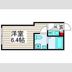 ｋｏｔｏｎｏｈａ 3階1Kの間取り