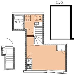 渋谷松見坂パークサイドヒルズ 2階ワンルームの間取り