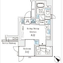 コスモグラシア大塚 1LDKの間取図画像