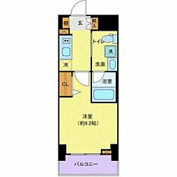 ステージグランデ本千葉 1Kの間取図画像