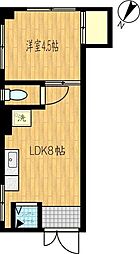 鳥山ビル 1LDKの間取図画像