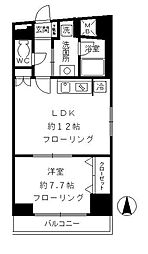 ローズガーデン 2階1LDKの間取り