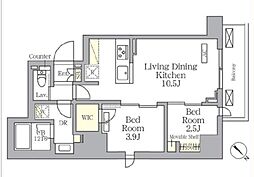プライムガーデン大森 11階2LDKの間取り