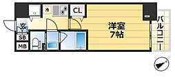 アスヴェル神戸ハーバーサイド 1Kの間取図画像