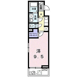 アニメート松葉 1Kの間取図画像