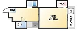 ニューシャトレー 1Kの間取図画像