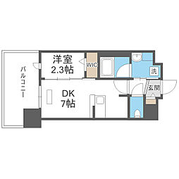 グランフォーレ博多プレミアベイサイド 1DKの間取図画像