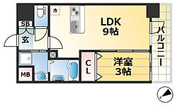 プレサンス神戸水木通ルミエス 1LDKの間取図画像