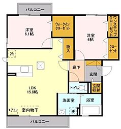 セピアコート北館 2LDKの間取図画像