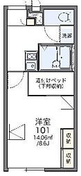 レオパレスフラワー 1Kの間取図画像