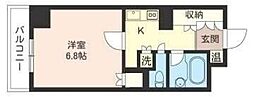 エスティメゾン川崎 1Kの間取図画像