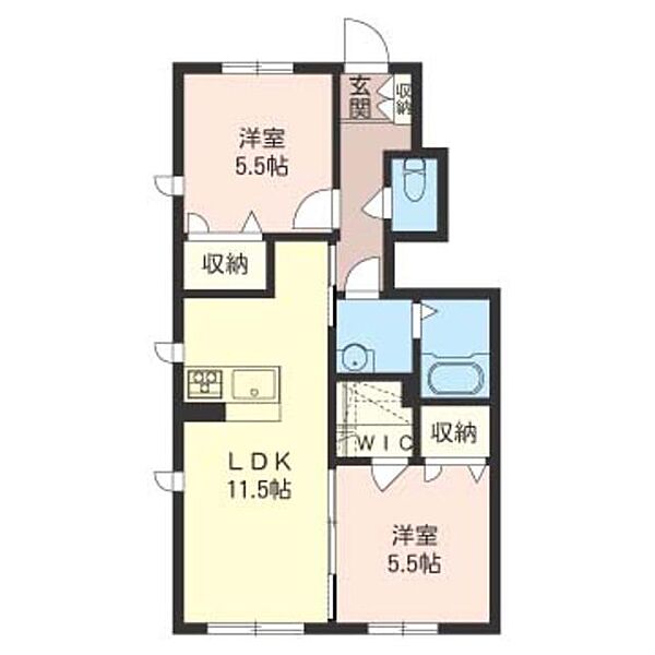 ソレイユ・Ｆ 00103｜群馬県前橋市下小出町２丁目(賃貸アパート2LDK・1階・54.44㎡)の写真 その2