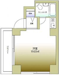 富永ビル 5階ワンルームの間取り