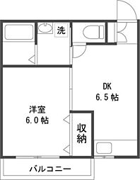 フルール加藤 1DKの間取図画像