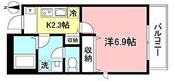 メゾンドフレーズ 1Kの間取図画像