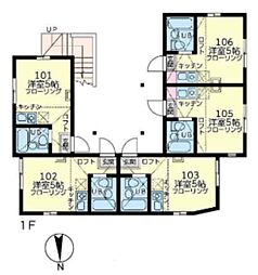 ブルーノート・キャンパス ワンルームの間取図画像