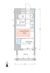 Urbanex深川木場 1DKの間取図画像