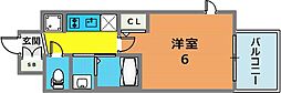 エステムコート三宮EAST4ザ・フロント 1Kの間取図画像