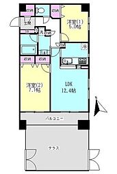 ヒルレジデンス大崎 2LDKの間取図画像